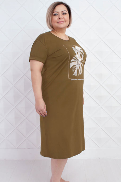 Арт. 4137 Туника женская 50-58 (5 шт) Цвет:хаки - Калинка фото 2