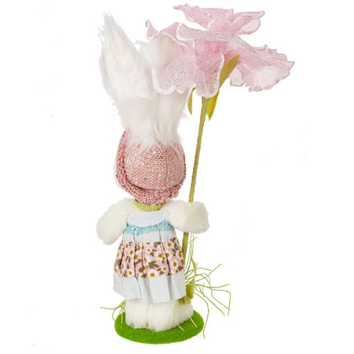 Фигурка декоративная "Зайка с цветком", L12 W10,5 H39 см