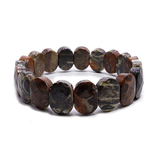 Браслет из камня Пейзажная яшма символ удачи, достатка и благополучия