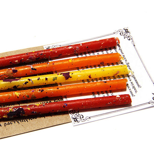 Набор свечей c травами для гармонизации 3х корневых чакр роза имбирь календула вербена уп-5шт 16см - Miro фото 2