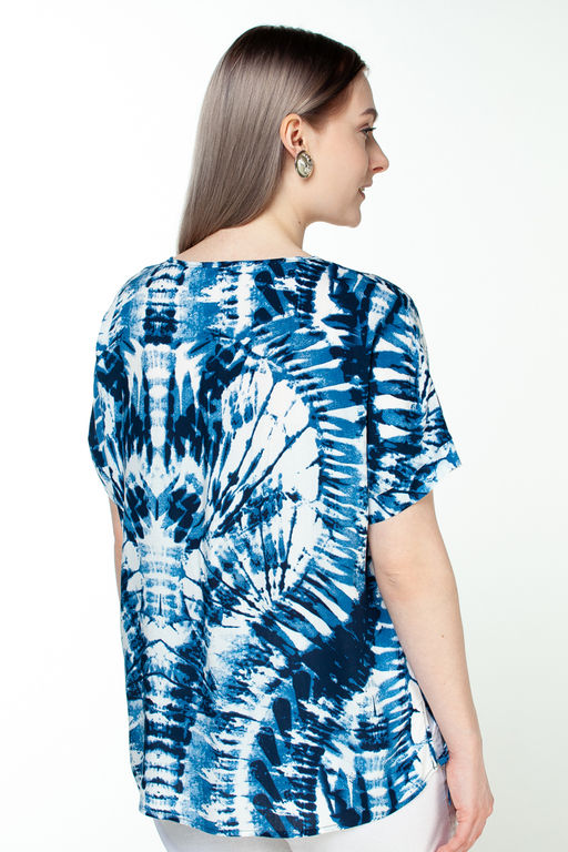 Туника штапель 4103/06/Белый, синий - Rise фото 10