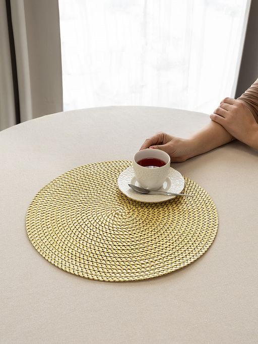 Салфетка сервировочная D38, 1 штука золото полипропилен - Denastia фото 2