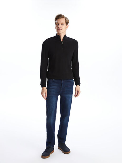 Dik Yaka Uzun Kollu Erkek Triko Kazak