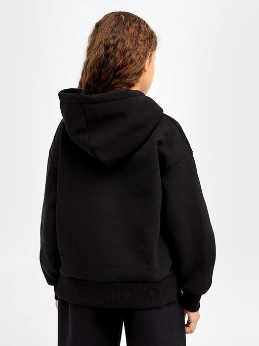 Худи для девочек черное с печатью - Mark formelle фото 3