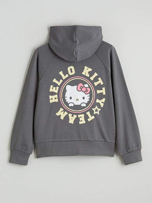 Kap??onlu Hello Kitty Bask?l? K?z ?ocuk Fermuarl? Sweatshirt - Waikiki фото 3