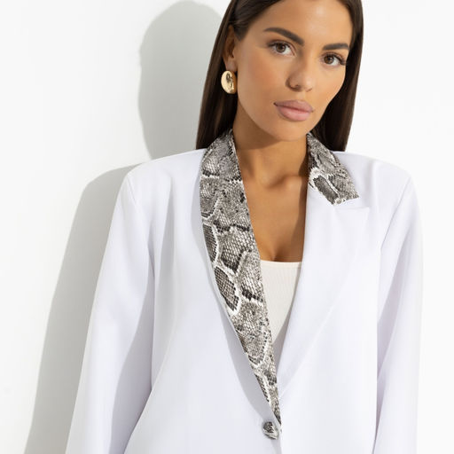 Жакет на подкладе с подплечниками Притягательный взгляд (white) - Charutti фото 3