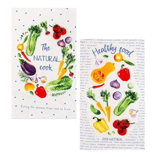 Цена за 2 шт. Набор кухонных полотенец Доляна «The natural cook», 35×60 см-2 шт., 100% хлопок