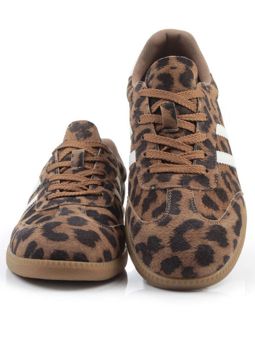 03-270-6PC LT. BROWN/LEOPARD Кеды женские (натуральная кожа) - Фабричный китай фото 12