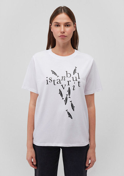 Istavrit Bask?l? Istanbul Tisort - Mavi фото 2