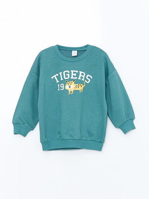Bisiklet Yaka Uzun Kollu Bask?l? Erkek Bebek Sweatshirt ve E?ofman Alt 2li Tak?m - Waikiki фото 2
