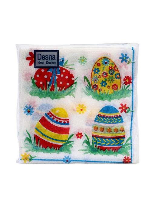 Цена за 4 шт. Салфетки бумажные «Пасхальные яйца», 1 слой, 24×24 см, 40 шт.