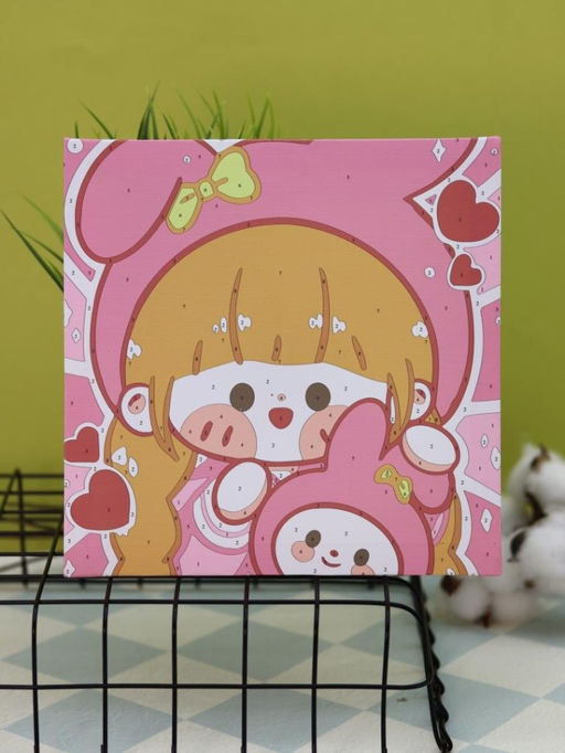 Картина по номерам на подрамнике Draw Me! Red-haired girl, (20*20 см)