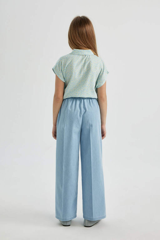 Широкие джинсовые брюки для девочек - Defacto фото 5