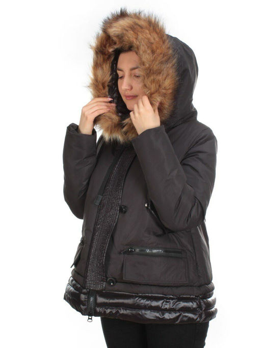 H-1053 BLACK Куртка зимняя женская ENOVICH (200 гр. холлофайбера)