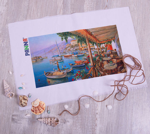 Набор для вышивания PANNA Живая картина JK-2091 Завтрак в кафе у причала 31 х 17.5 см