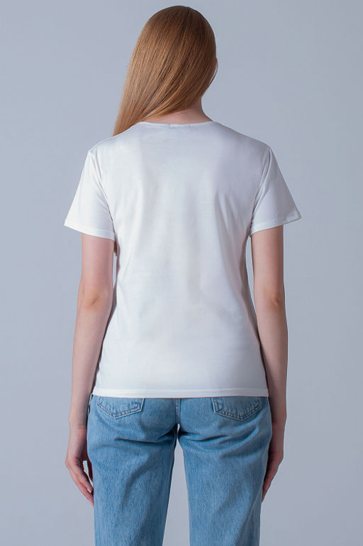 Арт. 3192 Футболка женская 44-52 (5 шт) Цвет:молочный - Калинка фото 9
