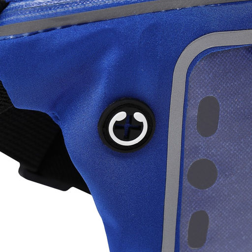 Спортивная сумка чехол на пояс LuazON, управление телефоном, отсек на молнии, синяя - Luazon home фото 4