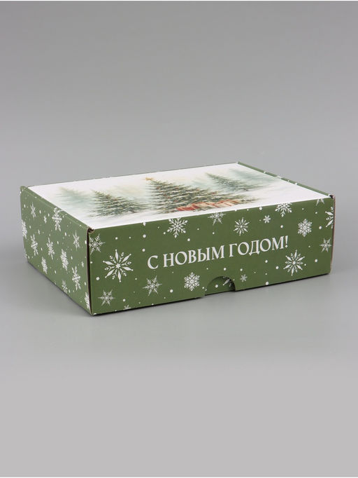 Коробка подарочная, самосборная «Снежная зима»,30.7×22×9.5 см