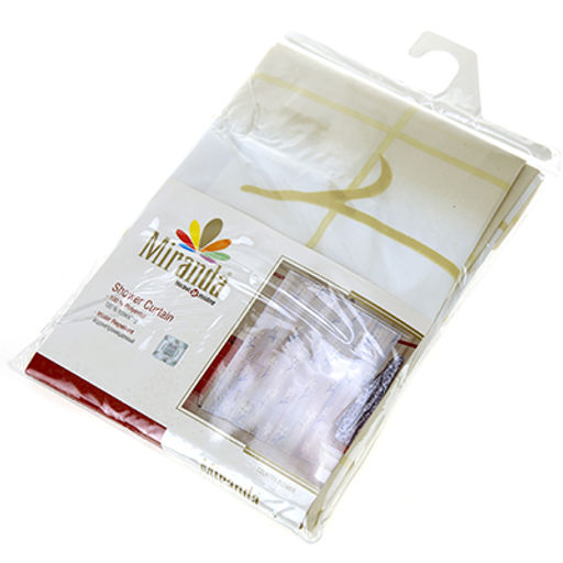 "Miranda" Штора для ванной тканевая 180х200см "Кантри бежевые цветы", без колец, 100% п/э (Турция)