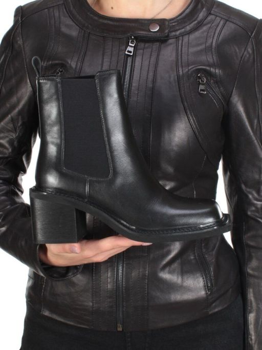 01-E21B-1A BLACK Ботинки демисезонные женские (натуральная кожа, байка) - Фабричный китай фото 3