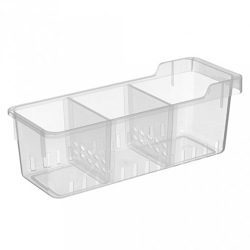 Контейнер для хранения пластмассовый "Cypress" 5л, 14,5х38х14см, 2 разделителя, с ручкой, прозрачный (Россия)