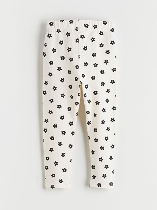 Beli Lastikli ?i?ekli K?z ?ocuk Tayt 2li