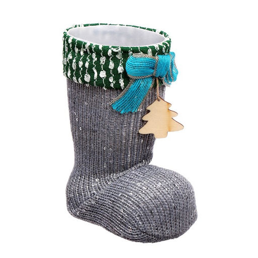 Конфетница «Сапожок», с ёлкой, серая