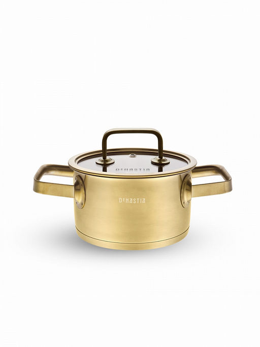 Кастрюля с крышкой 1,8л золотой нержавеющая сталь