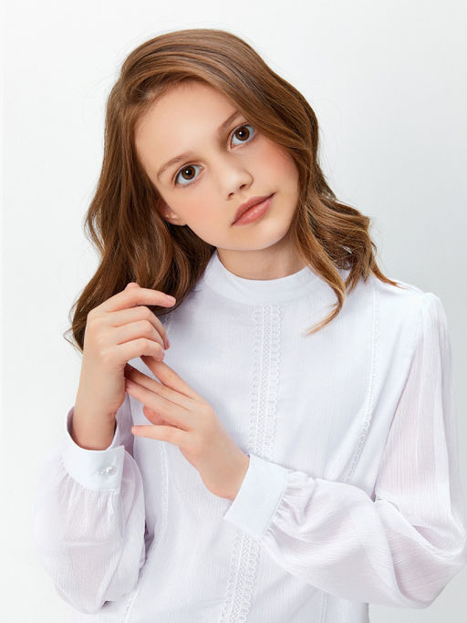 20240260172, Блузка детская для девочек Olga белый - Acoola фото 3
