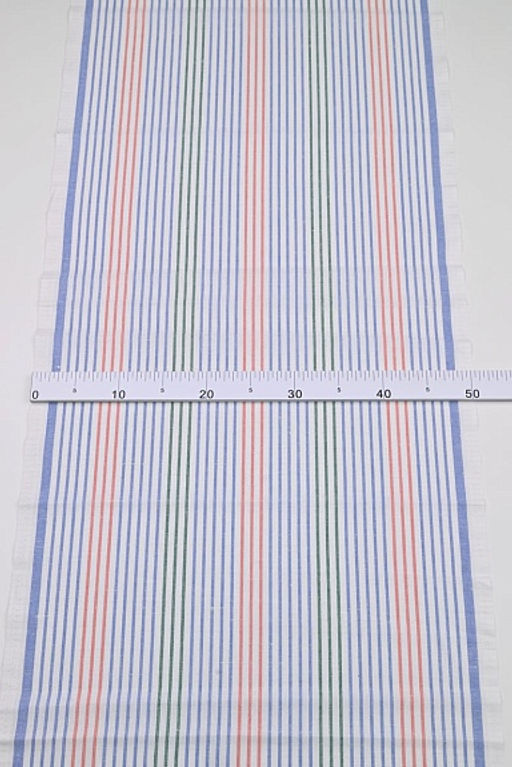 Холст полотенечный Полоска цв.синий/красный/зеленый, ш.0.5м, лен-30%, хлопок-70%, 140гр/м.кв - Купава фото 2