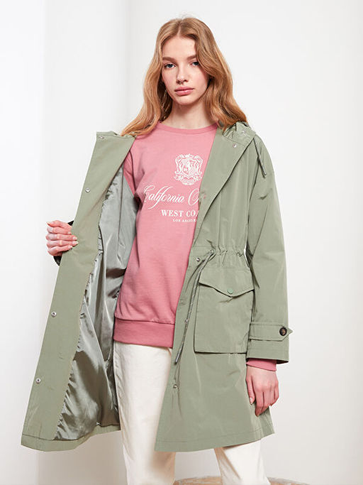 Kap??onlu D?z Uzun Kollu Kad?n Mont - Waikiki фото 3