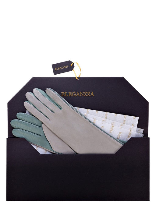 Перчатки женские ш/п F-IS0065 l.grey/greengrey - Eleganzza фото 7