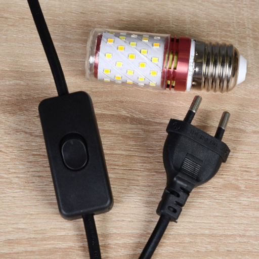 Настольный светильник Чёрный плафон Деревянное основание E27 /Размер: 220мм*450мм С лампой светодиодной 6Вт Тёплый-нейтральный-холодный /уп 10/ - Галеонтрейд фото 6