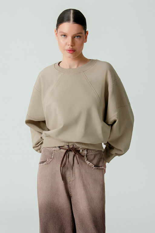 Арт. 15110/5 Свитшот женский укороченный one size (42-50) Цвет:бежевый - Калинка фото 27