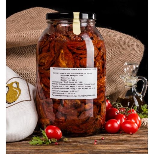 Вяленые томаты, Греция, ст.банка, 3кг - Evros фото 2