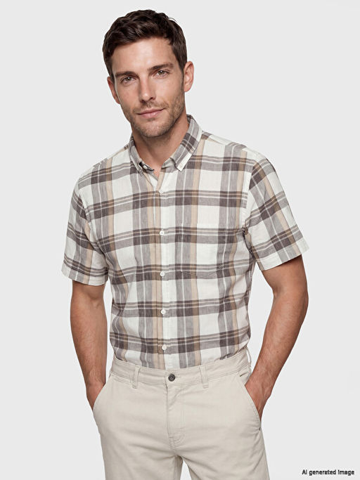 Regular Fit Ekose Poplin Erkek G?mlek