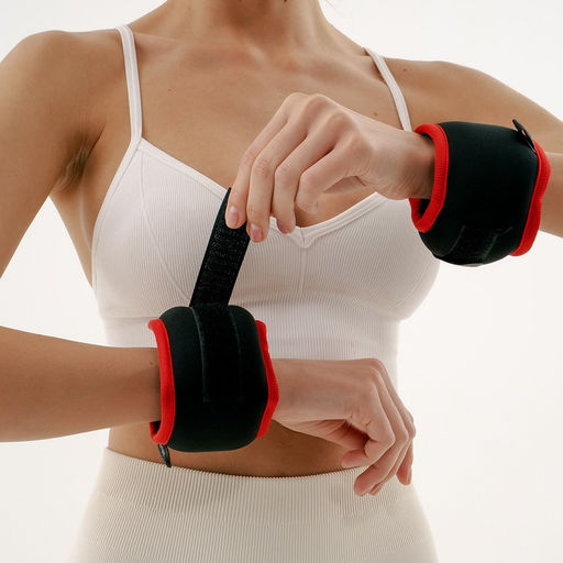 Утяжелители на запястье ONLYTOP, 2 шт. × 200 г, цвет красный