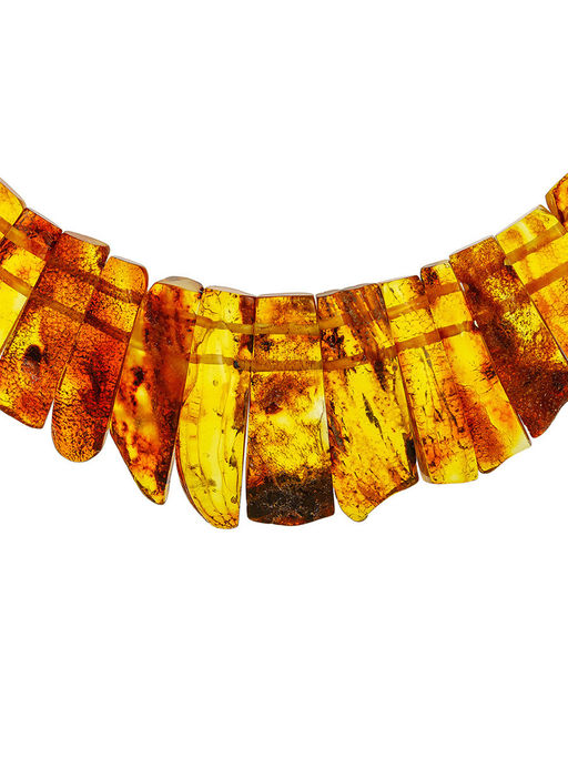 Плоское лечебное колье из натурального балтийского янтаря Помпеи