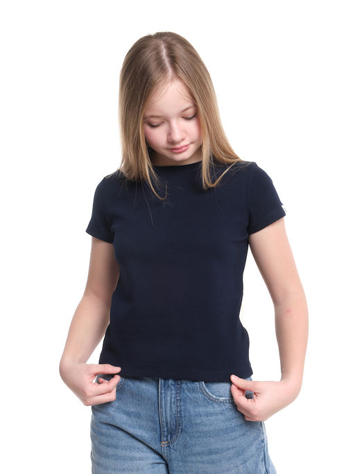 Футболка в рубчик 22-0210 синий