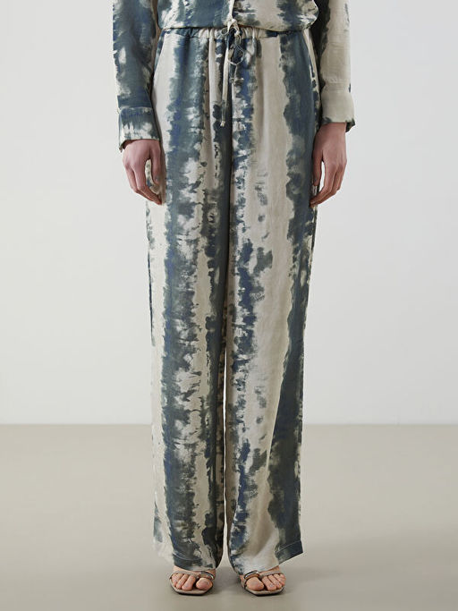 Beli Lastikli Batik Desenli Kad?n Pantolon