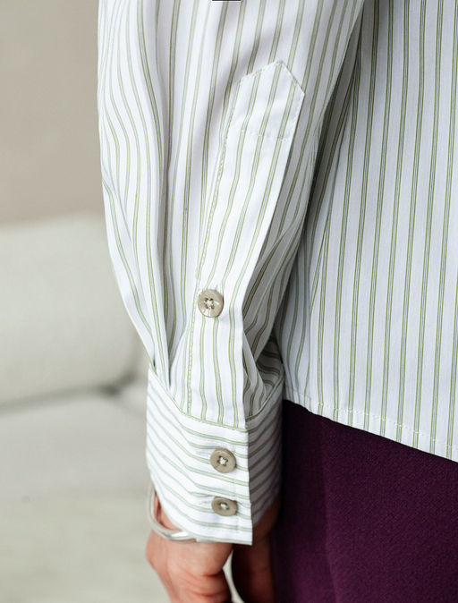 Блузка Vilatte D29.273 из хлопка комбинированная фото 3