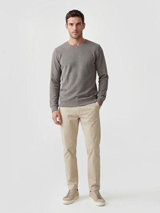 Bisiklet Yaka Erkek Sweatshirt