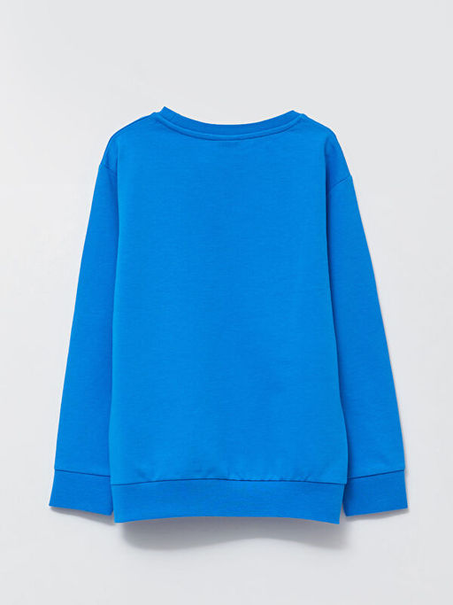 Bisiklet Yaka Bask?l? Uzun Kollu Erkek ?ocuk Sweatshirt - Waikiki фото 2