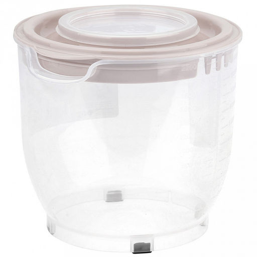 Чаша для миксера пластмассовая "Люкс" 2,2л, д17см, h16см, прозрачный/пепельно-розовый (Россия)