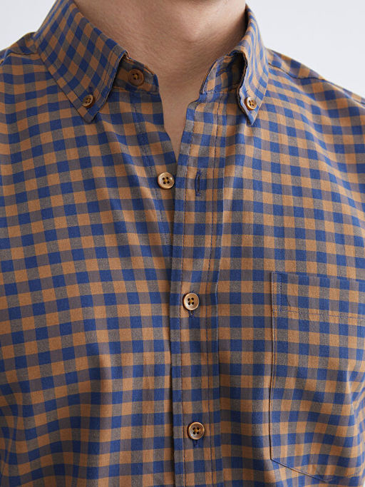 Regular Fit Ekose Poplin Erkek G?mlek