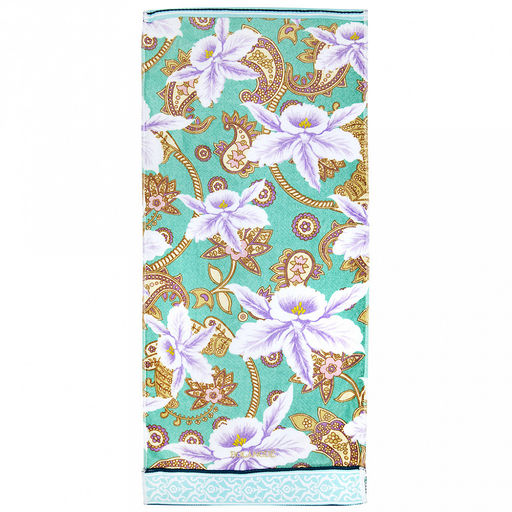 "Япония-2014" Полотенце махровое 34х78см, плотность 300гр/м2, 100% хлопок, Фантазия, зеленый, Bolangde (Китай)