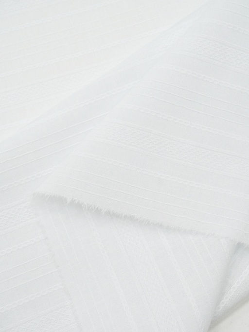 Фактурный хлопок Рельефные полоски цв.Белый (отбеленный), ш.1.45м, хлопок-100%, 115гр/м.кв - Купава фото 6