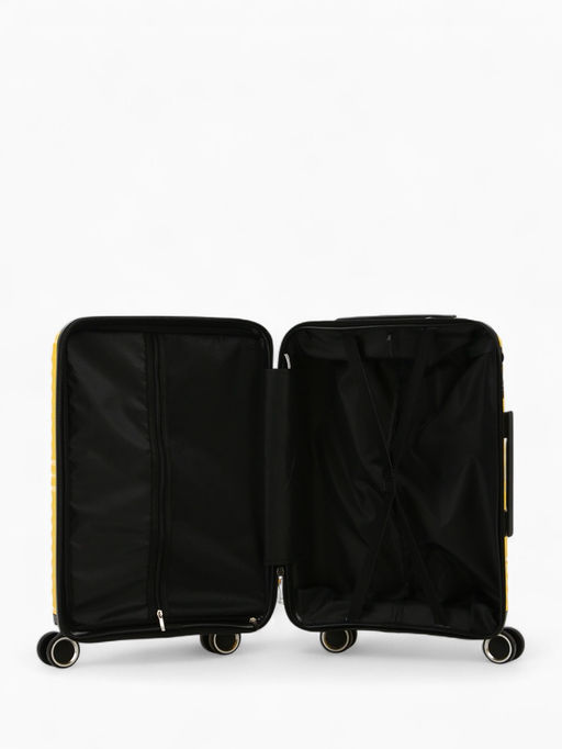 Чемодан на колёсах «Полосы», маленький 44 л (S), на молнии, кодовый замок, 4 колеса, жёлтый