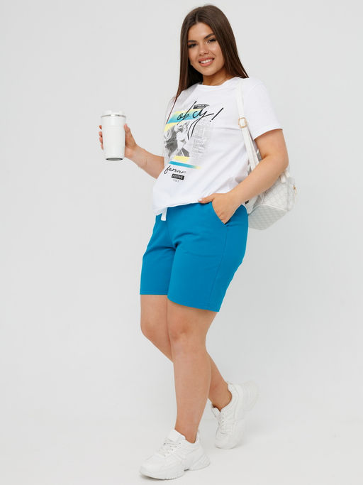 Костюм женский К-226 (кулирка/футер с лайкрой) Голубая