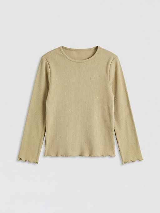 Bisiklet Yaka Desenli K?z ?ocuk Ti??rt